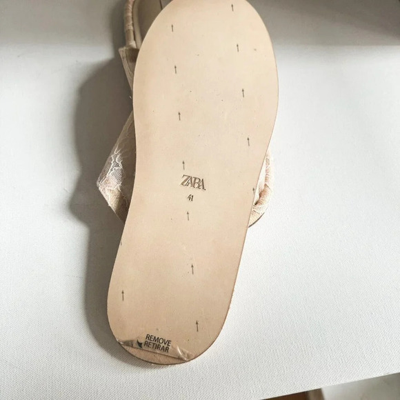 Zara Lace Top Round Toe summer Slides 41 - Picture 4 of 9